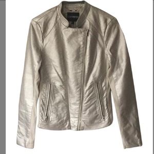 Express Metallic Moto Zip Jacket